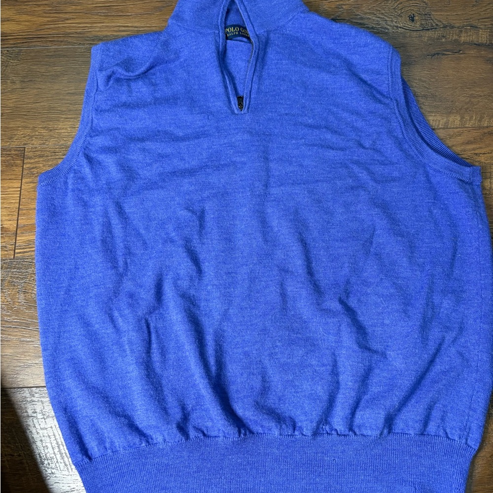 Ralph Lauren golf Men's Zip Up Blue Sweater Vest xl